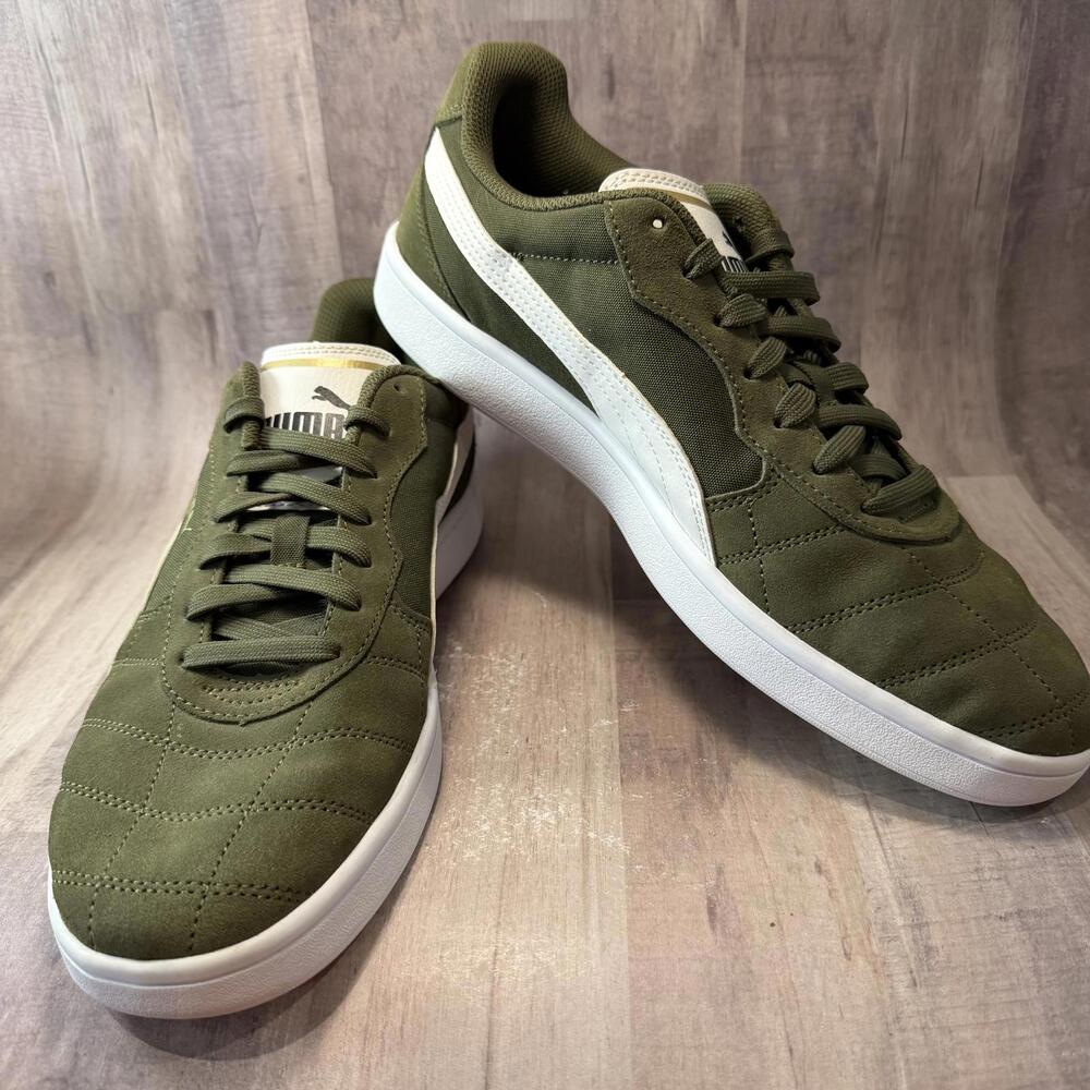 Puma Astro Kick Mens Sz 11.5 Suede Low Top Forrest Night Olive Green/White Shoes - Picture 12 of 12